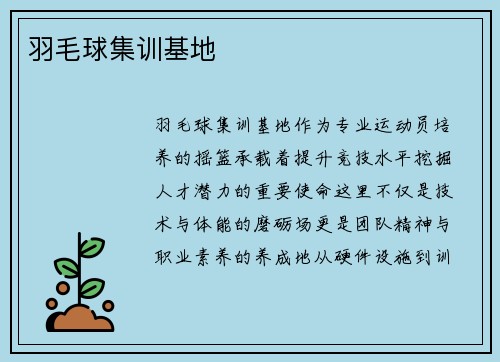 羽毛球集训基地